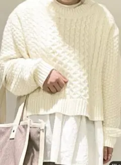 Samansa Mos2 ♡ケーブルニットドッキングチュニック新品未使用