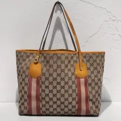 グッチ　トートバッグ　ggキャンバス　総柄　シェリーライン　ベージュ　大容量