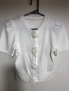 Rose flower motif short sleeve cardiganのサムネイル