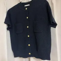 GU ネイビー 半袖カーディガン