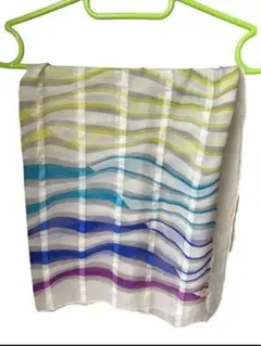 ✨スカーフ 2枚セット✨波模様ストライプデザイン ＆ チェック柄コットン