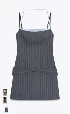 ZARA ピンストライプ柄コンビワンピース