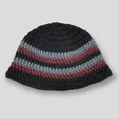 211 バケットハット　手編み　古着　レア　クロシェハット　クラッシャーハット