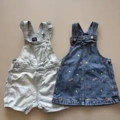 【GAP】ベビー服 デニム オーバーオール ワンピース 2点セットのサムネイル