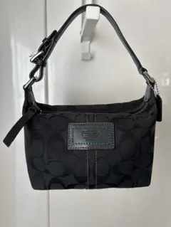 コーチ アクセサリーポーチ 化粧ポーチ シグネチャー キャンバス ブラック