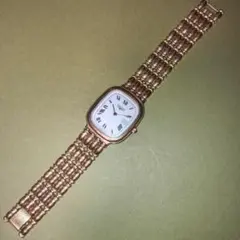 ロンジン　フラッグシップ　スクウェア　ゴールド 　デイト付き腕時計