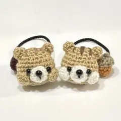 リス&どんぐり ヘアゴム あみぐるみ
