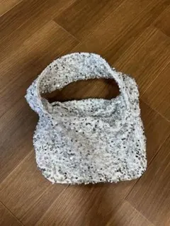 未使用　装飾 シルバー ハンドバッグ　スパンコールハンドバッグ