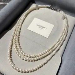 照り良 MIKIMOTO ミキモト ペルリータ 3連パール ネックレス 本真珠のサムネイル