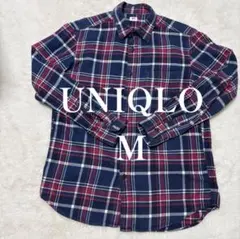 UNIQLO ユニクロ　ネルシャツ M ネイビー/レッド