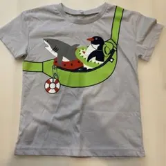 サメとペンギンのプリントTシャツ 120cm