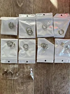 シルバーカラー フープピアス まとめて 無料プレゼント 他商品購入者限定