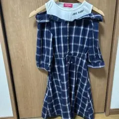 LOVE RABBY チェック柄オフショルダー ワンピース
