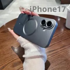 iPhone17スマホケース　MagSafeマグセーフ　レンズ保護　グレー