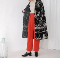 ブージュルード 柄シャギーニット ガウン ブラックのサムネイル