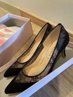 DIANA ブラック レース ハイヒール