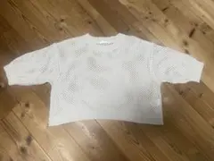 Amista メッシュ編み クロップドセーター