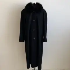 美品 カシミヤ100％ ロングコート SAGA FOX フォックスファー 黒