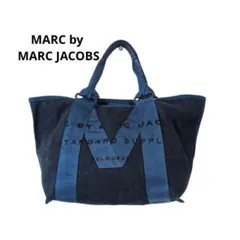 大容量　マークバイマークジェイコブ　トートバッグ　デニム　ロゴ