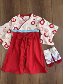 花柄着物風ベビー服セット 80cm