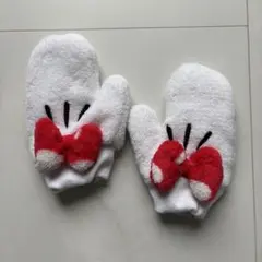 ディズニー ミニーマウス風 子供用手袋 ホワイト