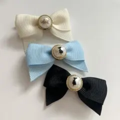 ディズニー パール付きリボンヘアピン 3個セット