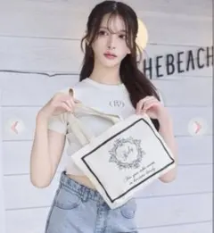 Rady ホテルシリーズミニトートバッグ ホワイト×ブラック