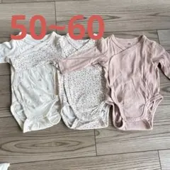 サイズ50~60✿Ｈ&MBaby肌着3枚セット ピンク系 お花柄 ナチュラル