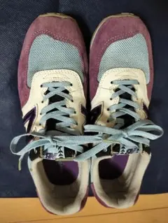 New Balance574 スニーカー パープル/ブルー 古着
