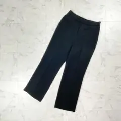 アナイ セミワイドスラックス センタープレス フレアパンツ 黒 38*KD73