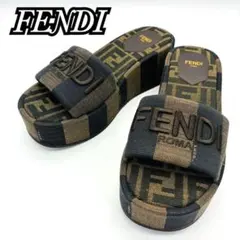 FENDI フェンディ ズッカ柄 厚底 サンダル FFロゴ ブラウン ブラックのサムネイル