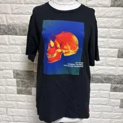 極美品【ザラ】ZARAスカルプリント 半袖 Tシャツ L黒ブラックドクロメンズ
