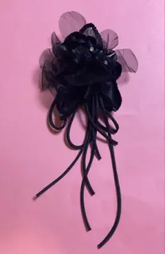コサージュ　ブラック