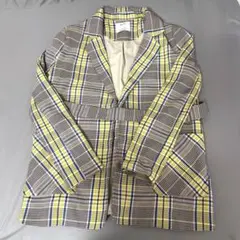 Bershka ジャケット イエローチェックのサムネイル