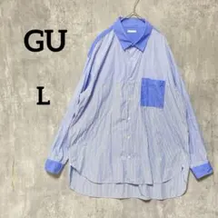 ジーユー ブロードオーバーサイズシャツ L メンズ　カジュアルシャツ秋冬オフィス