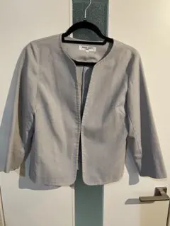 NATURAL BEAUTY BASIC ノーカラージャケット Lサイズ グレー