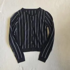 黒 ストライプ カーディガン S～Mサイズ