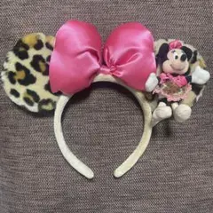 ディズニー　ミニーヒョウ柄　カチューシャ