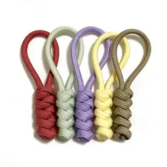 【002】ジッパータブ パラコード 5個セット キーホルダー ファスナー