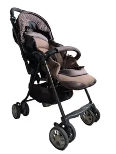 [送料無料] [美品]（コンビ）ベビーカー ブラウン×チェック柄のサムネイル