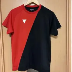 卓球　VICTAS 練習着　Tシャツ　ブラック　レッド