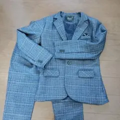 キッズフォーマルスーツ 青系チェック