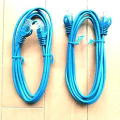 RJ45 LANケーブル 青色 2本セット