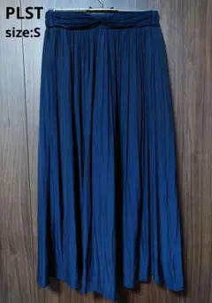 PLST　ロングスカート　ブラック寄りの濃グレー　S
