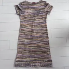 MISSONI マルチカラー ニットワンピース 半袖のサムネイル