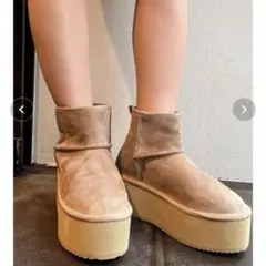 GYDA プラットフォームフェイクムートンブーツ