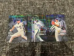 岡本真也、ウッズ、川上憲伸　プロ野球チップスカード タイトルホルダー