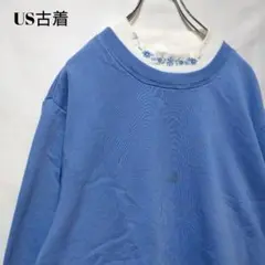 US古着 アメリカ古着 スウェット トレーナー 無地 ダブルネックオーバーサイズ