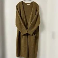 studio CLIPオリーブロングニットカーディガン