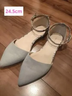 【vanitybeauty】フラットパンプス　グレー 24.5cm